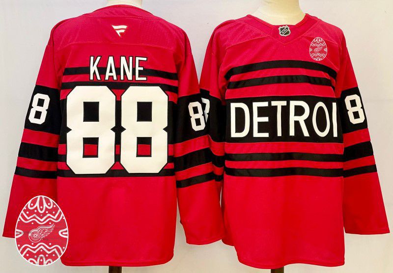 Men Detroit Red Wings #88 Kane Red Fanatics 2025 NHL Jersey style 2